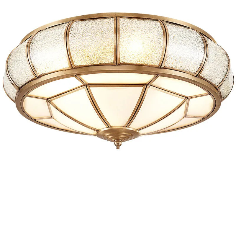 Copper ceiling wall lamp with tri colour light, 35cm diameter, for corridor bedroom balcony