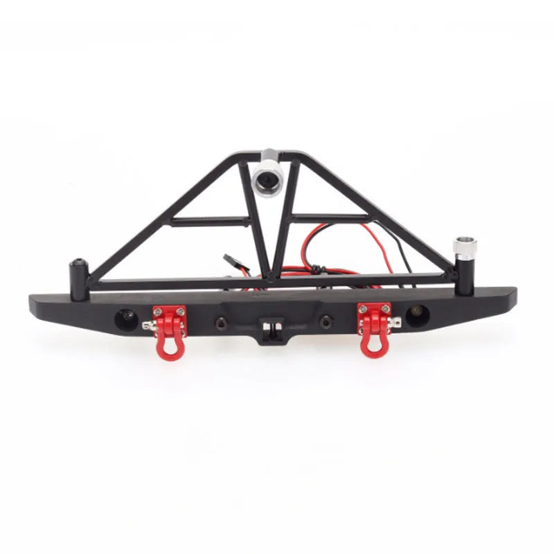 Black aluminium alloy front and rear bumper set for 1/10 RC climbing car SCX10 TRX4 Axial, 180mm and 195mm