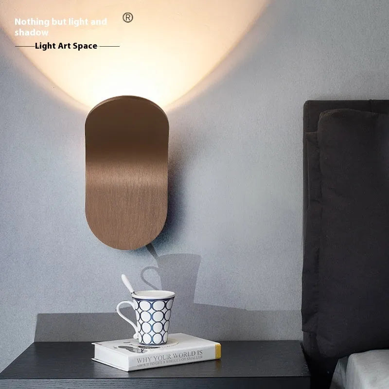 Modern simplicity brush finish wall light bulb in five colour options with 100x120x180mm dimensions