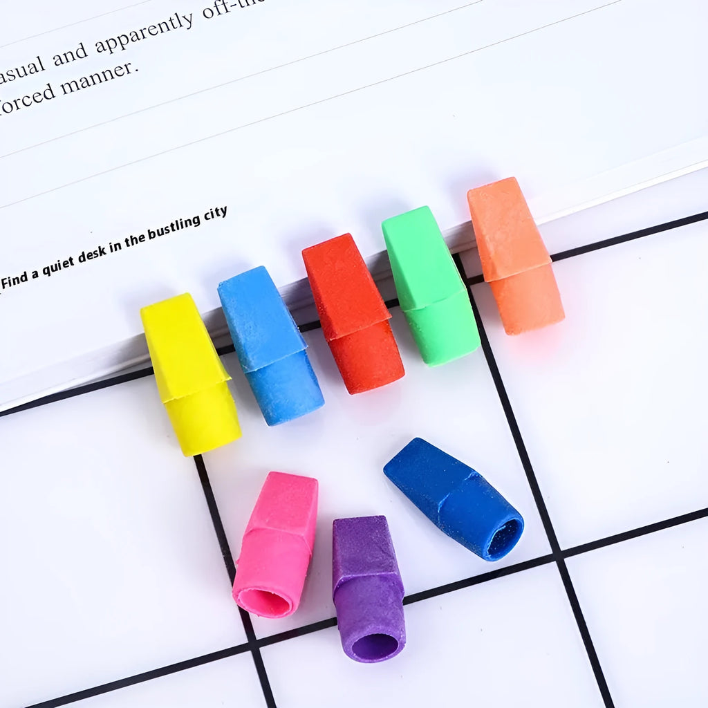 TPR cartoon bullet eraser in a random bright colour for pencil stub correction, 2.2g