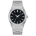 Men's frosted stainless steel business watch with luminous hands in black, gold or silver