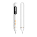 Electric laser fleck removal pen, 23x195mm, ABS stainless steel, with thick and thin needles and USB cable.