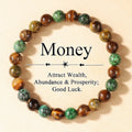 Tigereye stone bracelet with antique flower design measuring 18mm