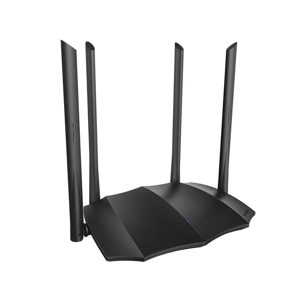 AC8 dual-band wireless router with Gigabit ports on a desk