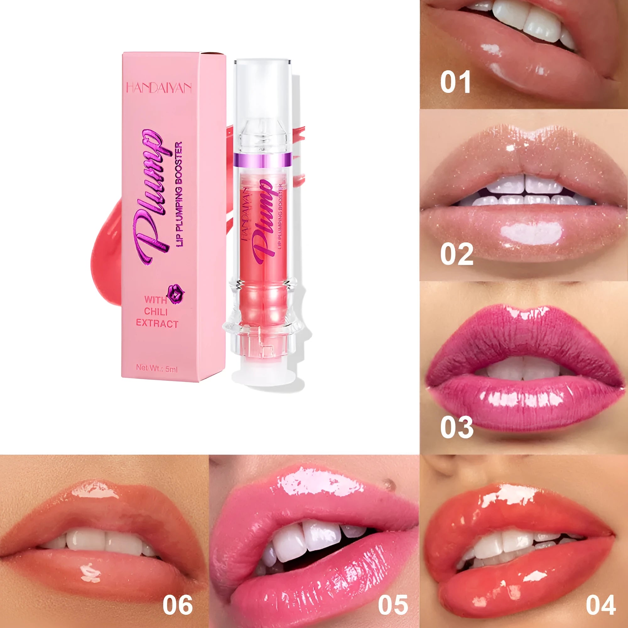 Tube of Rich Lip Color liquid lipstick in a shiny finish, shown in one of six available shades.