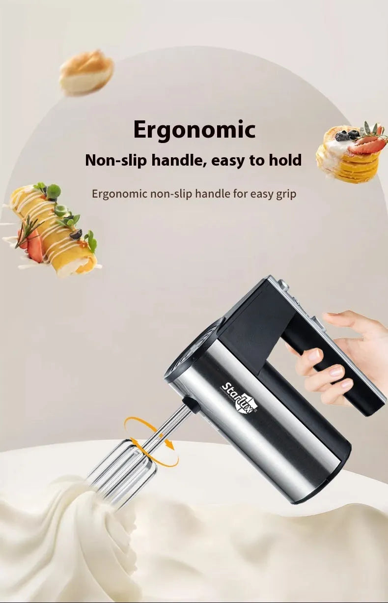 SL-25209 model 500W electric hand mixer with five-speed control and dual voltage compatibility