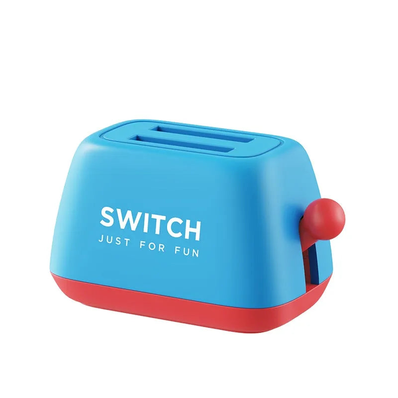 Green Nintendo Switch game card storage box with silicone base on a table