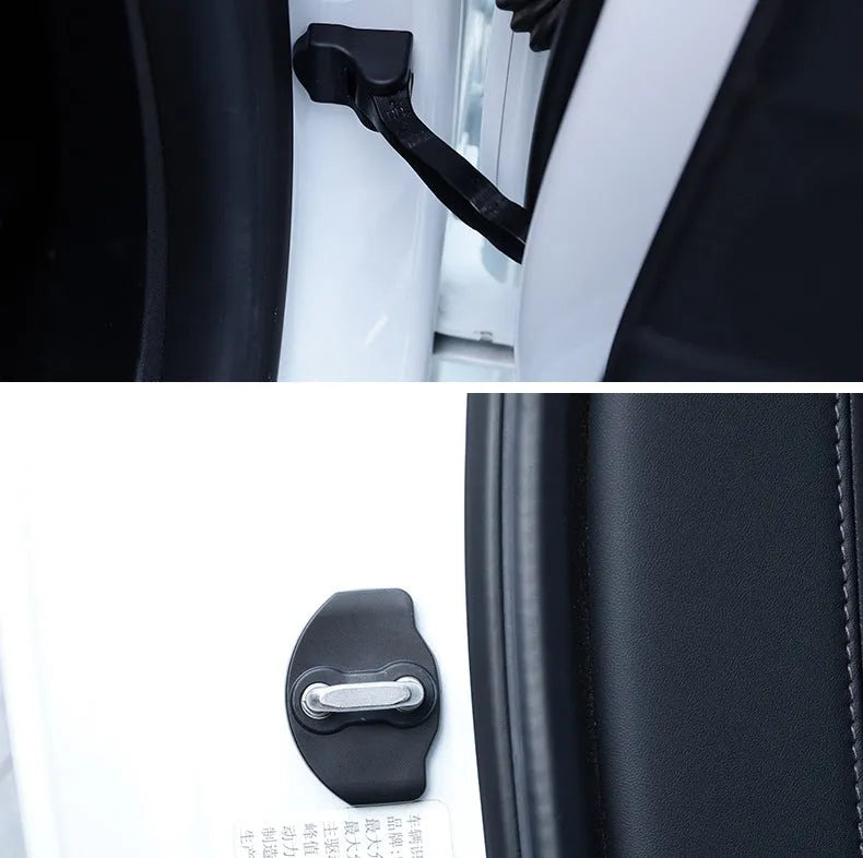 White ABS door lock protection cover set with limiter shells for home security fitting