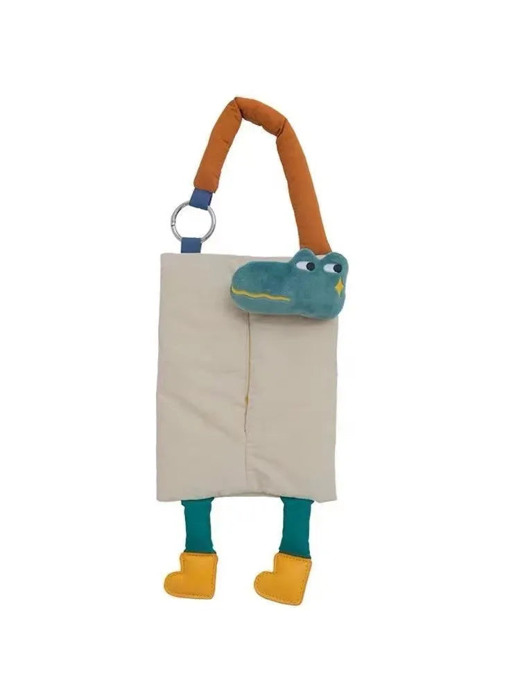 Plush hanging tissue bag for car interiors in 25x19cm size