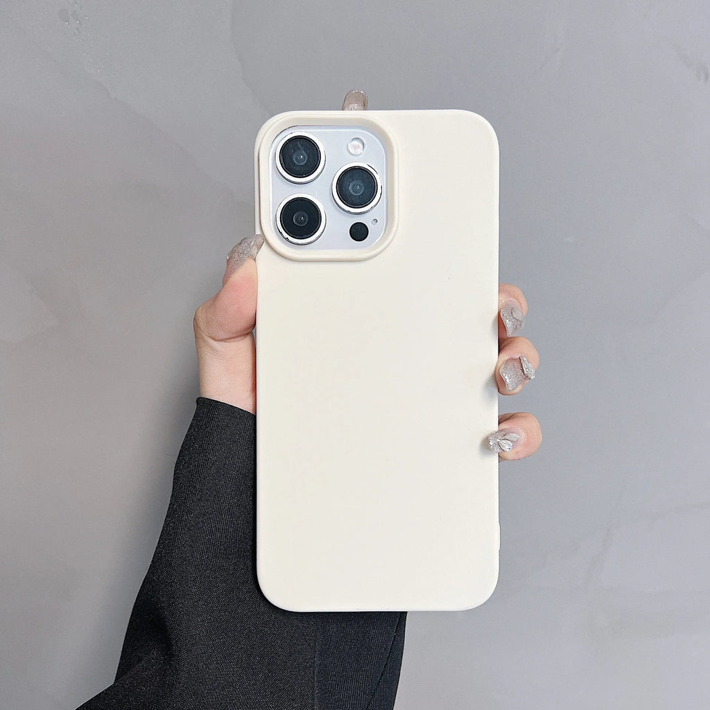 Solid colour half pack TPU matte phone case for iPhone 13 to 16 series with anti-fingerprint finish