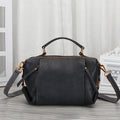Genuine leather women's shoulder bag pillow shape top grain leather retro handbag brown colour