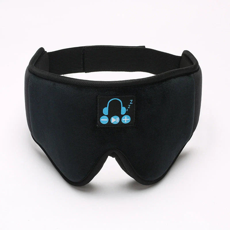 Wireless Bluetooth 5.0 Eye Mask with integrated music player, speakers, and microphone for hands-free calling