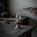 Retro split design Black Shino Kerosene Lamp decorative night light, 7.8cm wide and 23.8cm high, handmade ornament.