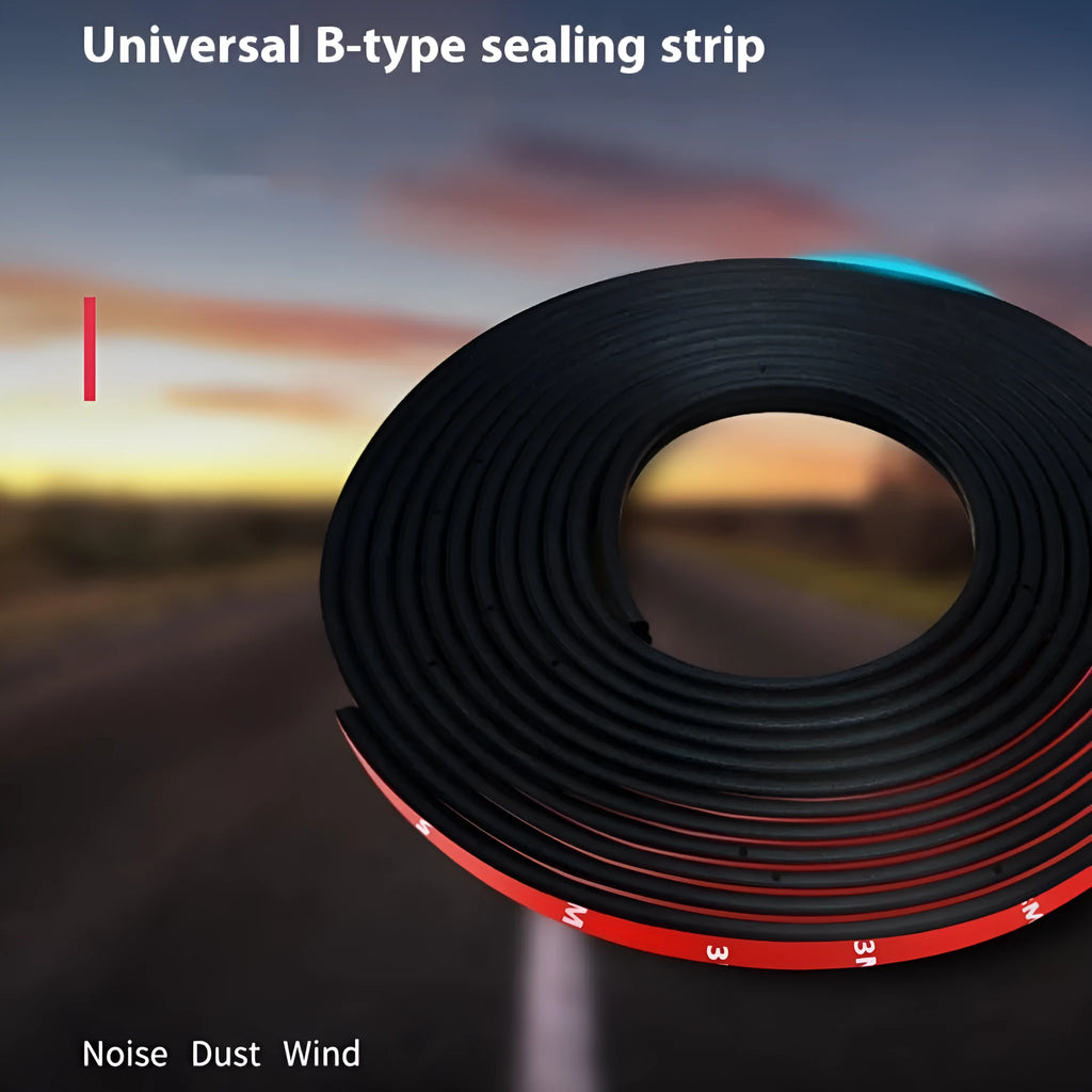 Car door six-hole three-layer thickened sealing strip 6mm thick 10 metres black rubber