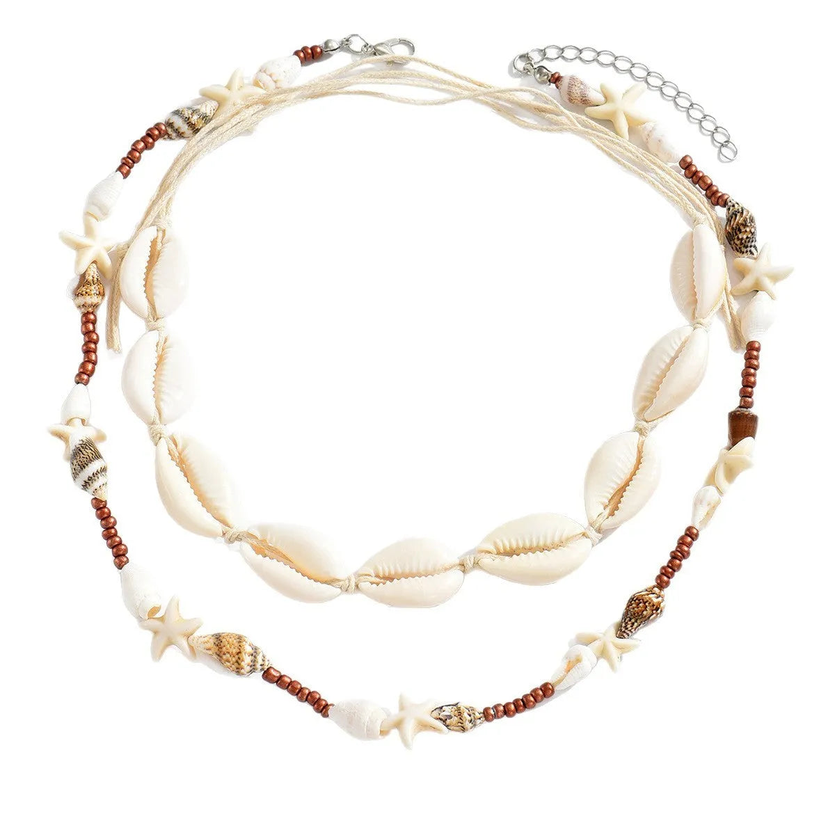 Handmade geometric shell pendant necklace on regular chain in colour X1900
