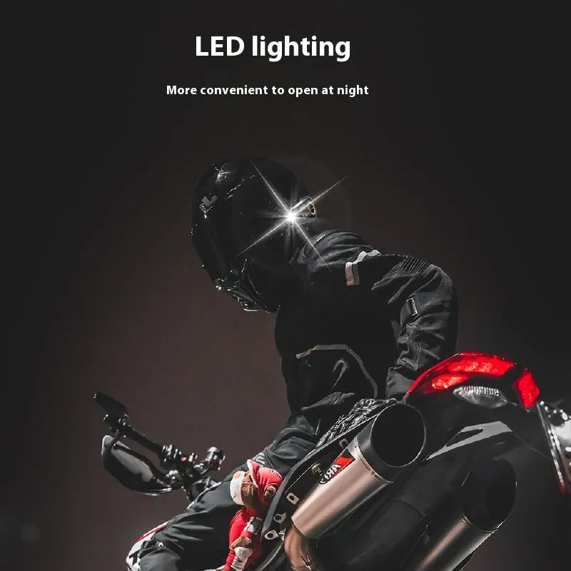 Motorcycle helmet Bluetooth headset with 10 metre range, 8 hour battery, PC ABS build, microphone, and mounting accessories