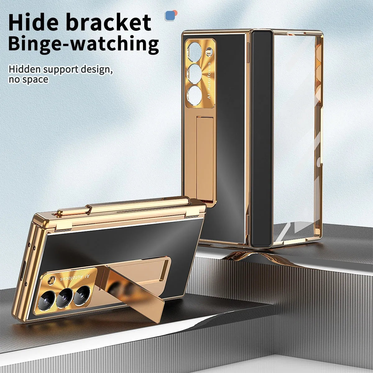 Flip phone case with aluminium alloy finish and magnetic closure for Samsung Zfold6