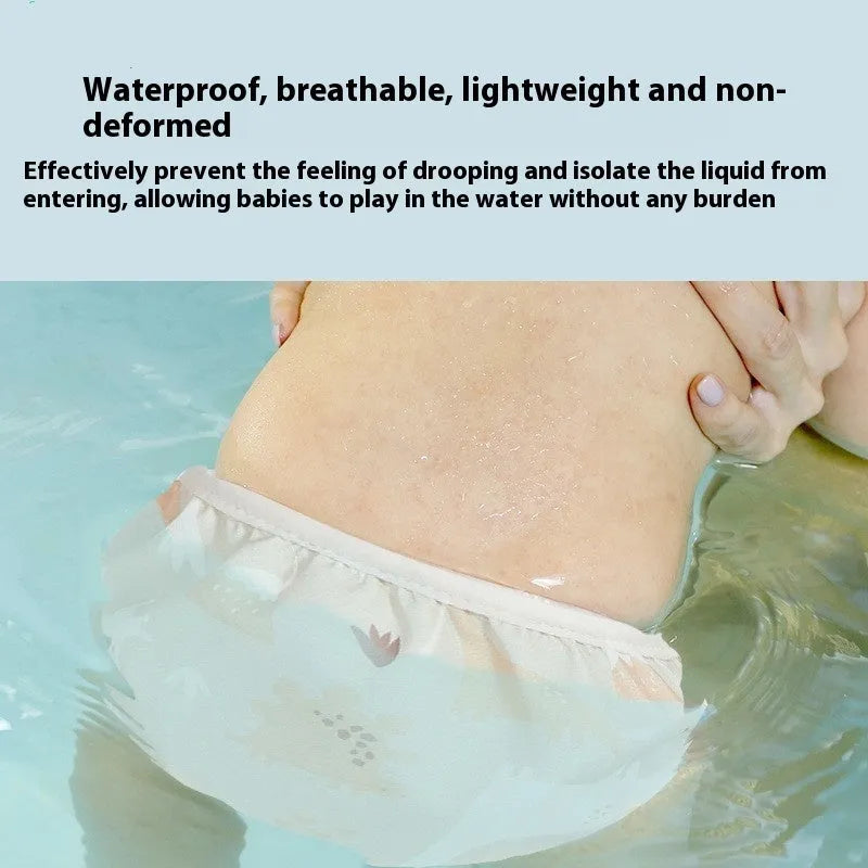 Toddler polyester swimming trunks, waterproof and breathable, 48x36cm, neutral design, Dinosaur pattern