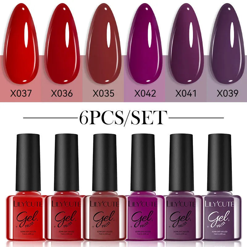 UV gel nail polish kit with 20 bottles in glitter, sequin and nude shades for nail art