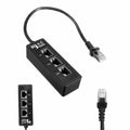 Centechia black 1 to 3 RJ45 Ethernet splitter with 8-core gold-plated needle core and thickened PCB board