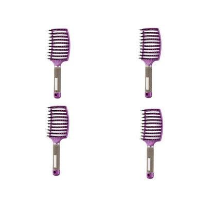 Detangling hairbrush with bristle and nylon teeth for effortless hair management and scalp massage