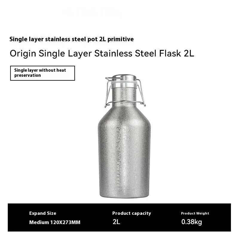 Large capacity stainless steel thermal pot with optional double-layer insulation for outdoor hydration
