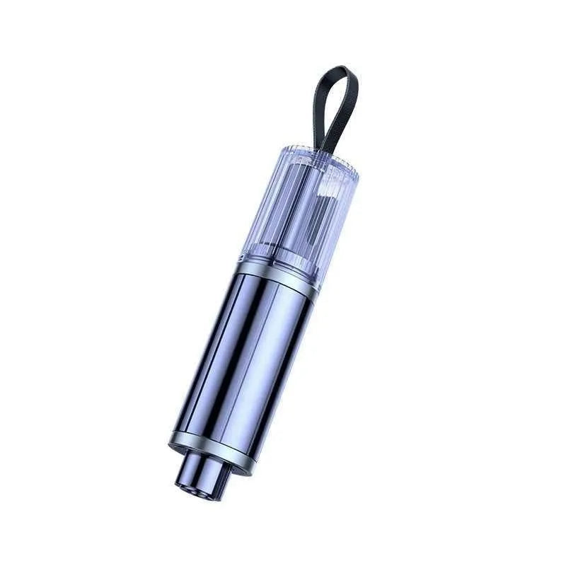 Black and red ABS plastic car safety life hammer with window breaker tip and seatbelt cutter.