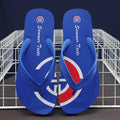 PVC summer flip-flops in White, Royal Blue, Black, and Red, sizes XS to L for 38-45 feet