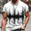 Men's short sleeve T-shirt with natural landscape digital print and camouflage pattern, polyester bird eye cloth, sizes S to 6XL