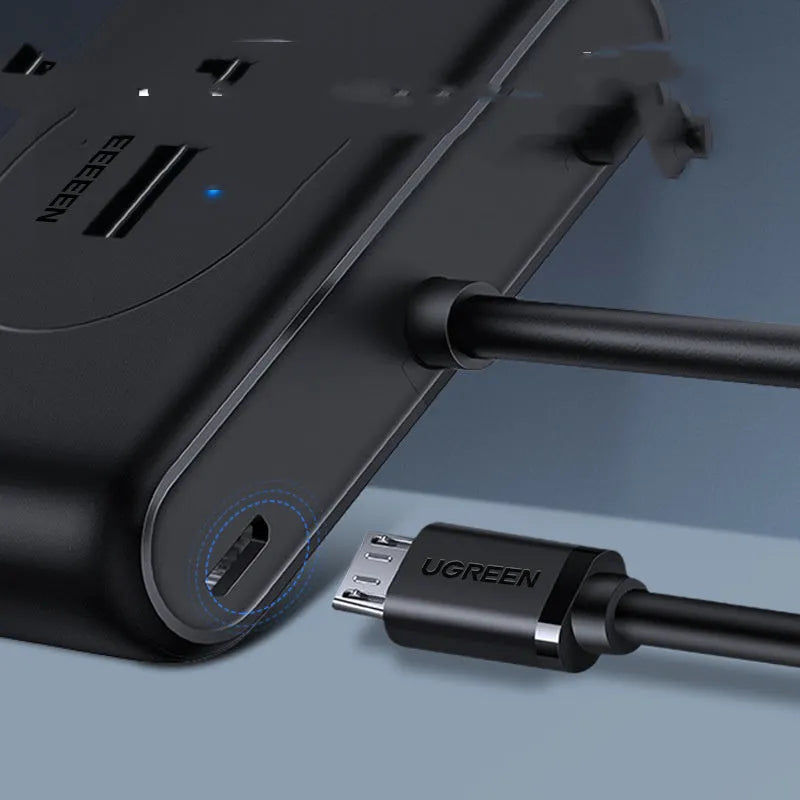 Black USB 3.0 extender adapter set with multi-port hub and choice of cable lengths
