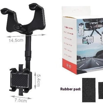 Anti-shake mobile phone holder navigation bracket in Mirror 5 generation black plastic on a car dashboard