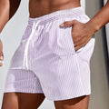 Men's loose fit mesh summer shorts in polyester fabric with micro-elastic properties