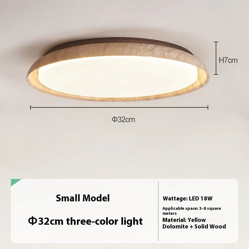 Japanese style retro ceiling lamp with LED tricolour light Silent Wind design 55cm diameter