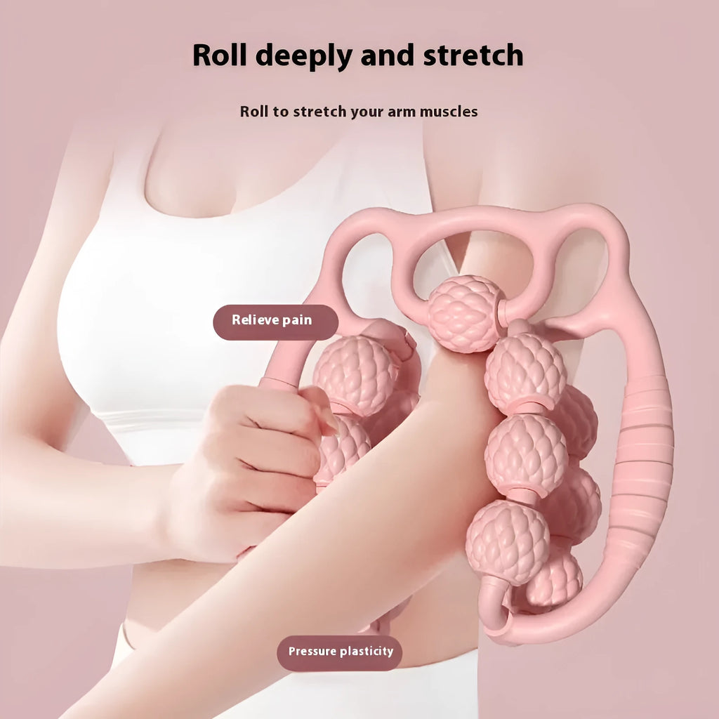 Double row ring clip leg massager in pink, purple, or green colour options for muscle pressure.