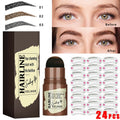 Eyebrow stamp stencil kit with 24 reusable cards, airbrush stamp, and long-lasting waterproof powder for natural brow shaping