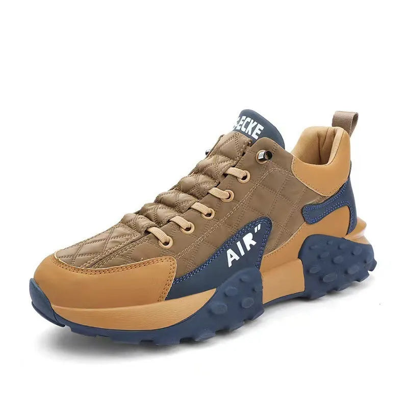 Men's breathable running sports shoes with non-slip rubber and EVA sole and cross straps