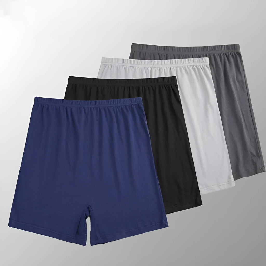 Men's solid colour high-waist boxer shorts in modal fabric on a grey background.