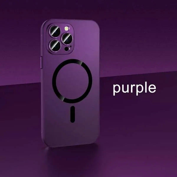 Aluminium alloy frame magnetic phone case for iPhone with PC back panel in multiple colour options