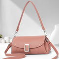 Women's PU leather shoulder handbag in crossbody design with adjustable strap showing beige colour option