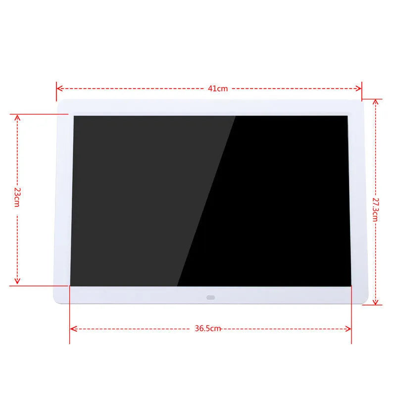 Black 17 inch digital photo frame with 1440x900 display, SD MMC card slot, USB port and remote control