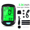 Bicycle wireless stopwatch velometer cycling fixture black ABS speedometer with mount and sensor