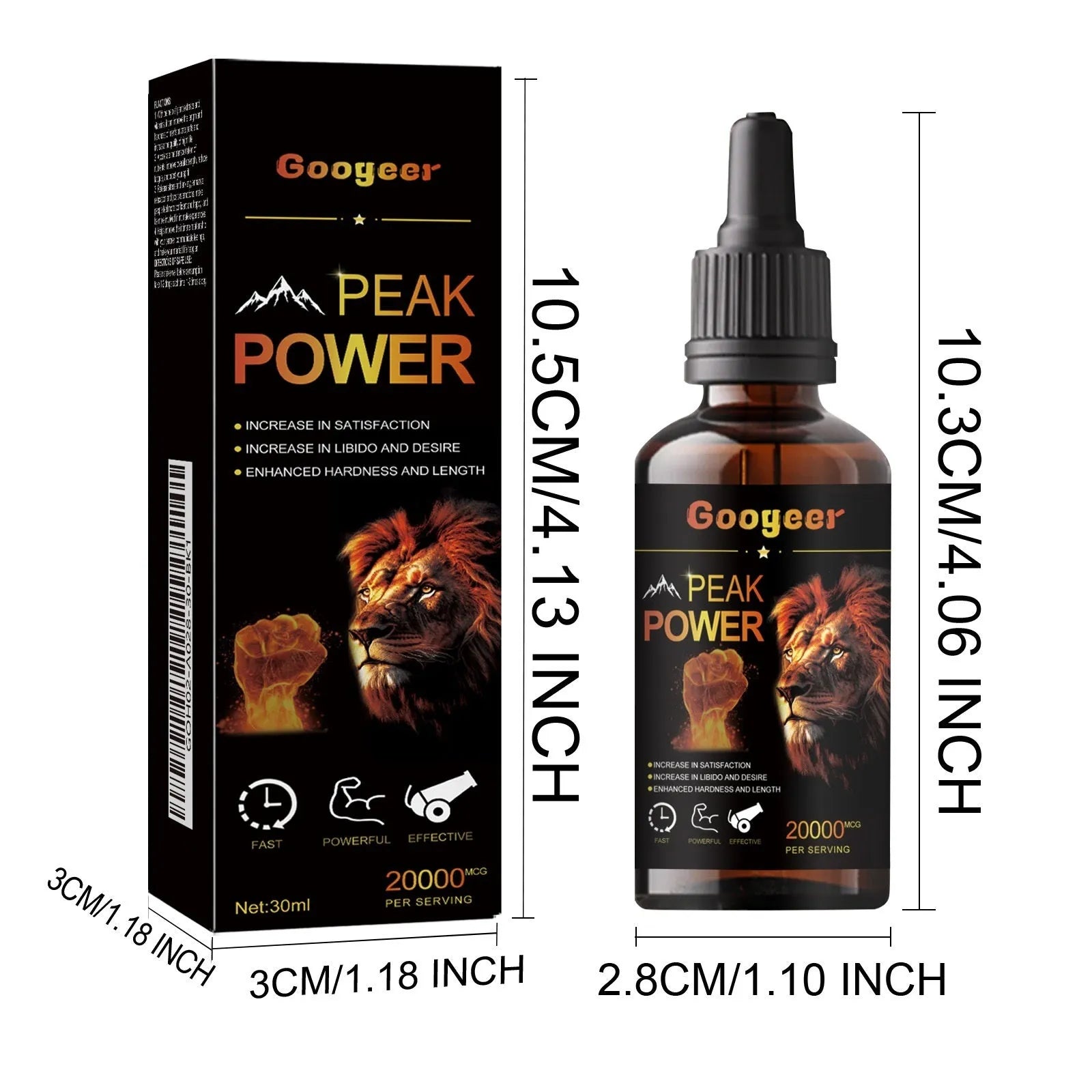 Googeer Peak Power Liquid Energy Supplement 30ml bottle for adult health care