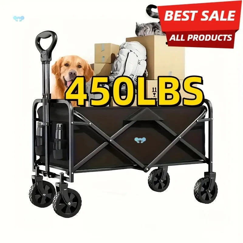 Alloy metal foldable garden cart storage box with 220LBS capacity rating
