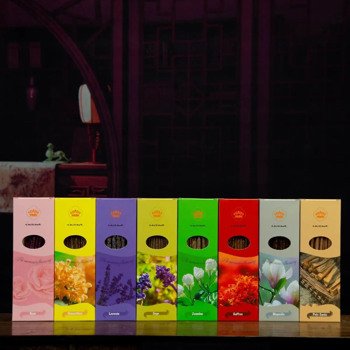 Argentina handmade stick incense set showing 10 pieces with storage box and eight scent varieties