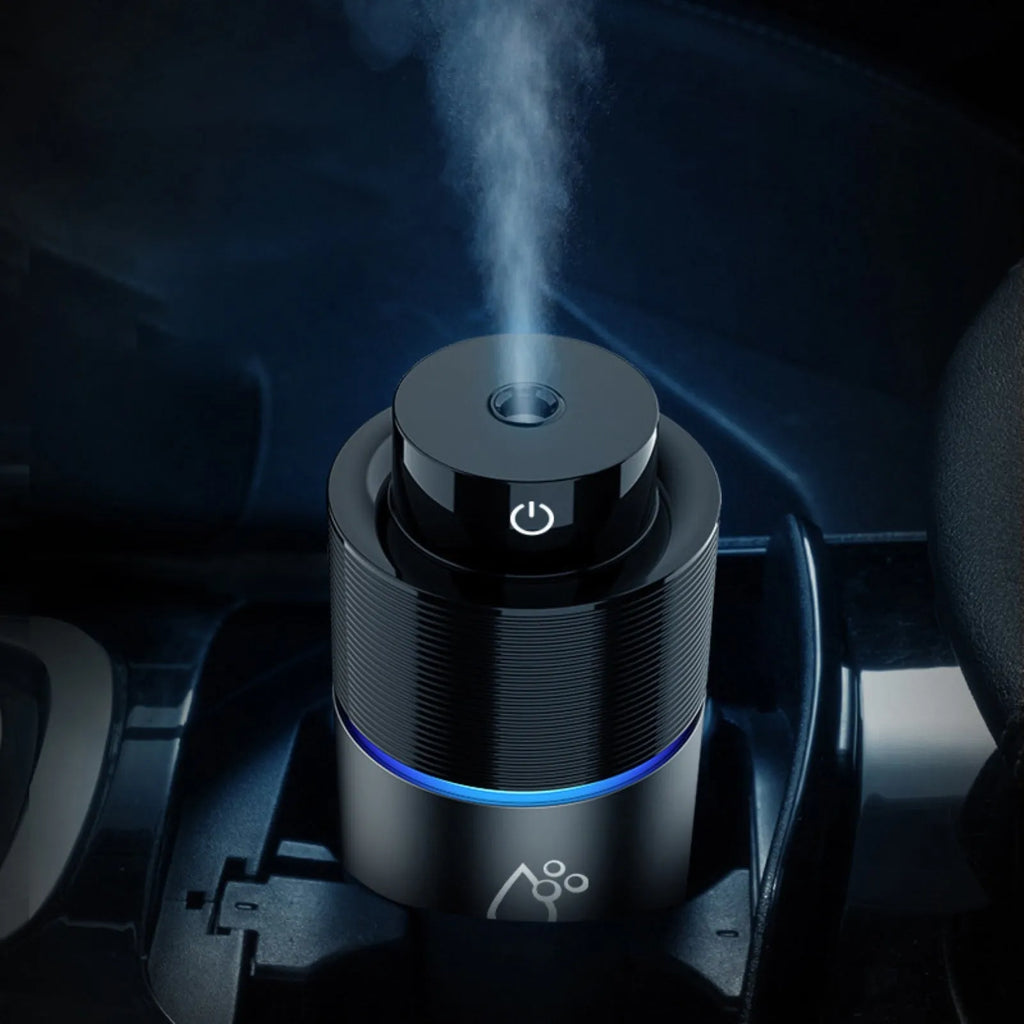 USB Car Mini Spray Air Purifying Humidifier 200ml Water Tank 35ml/H Spray Volume Grey White DC5V Powered Compact Vehicle Humidifier for Dashboard Use