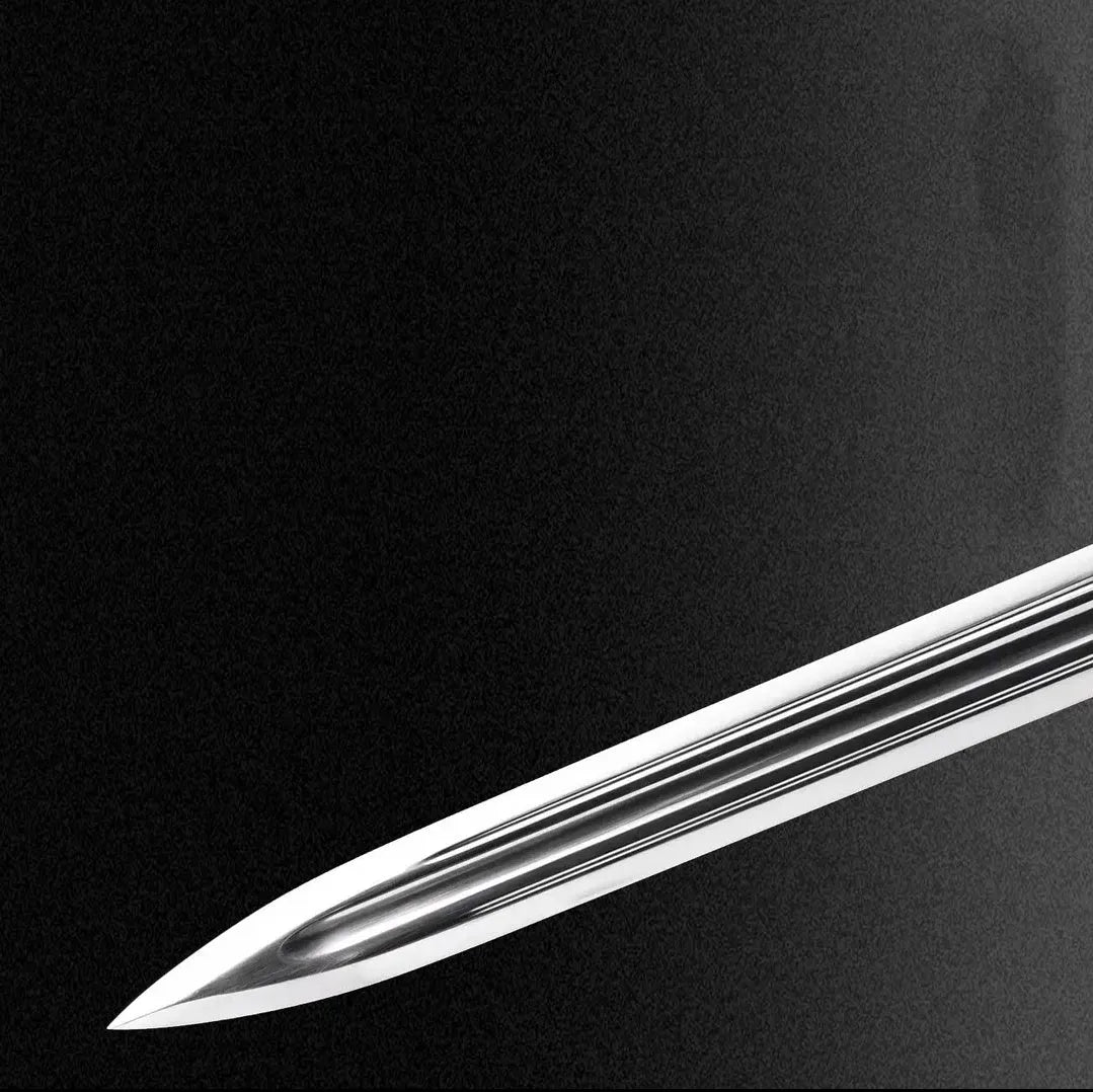 Yuling black integral sword, 65 manganese steel unsharpened katana, 118cm overall, wood leather scabbard