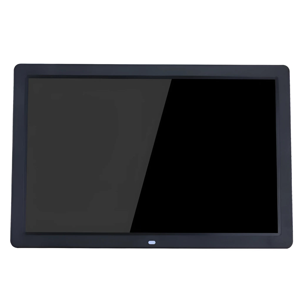 Black 17 inch digital photo frame with 1440x900 display, SD MMC card slot, USB port and remote control