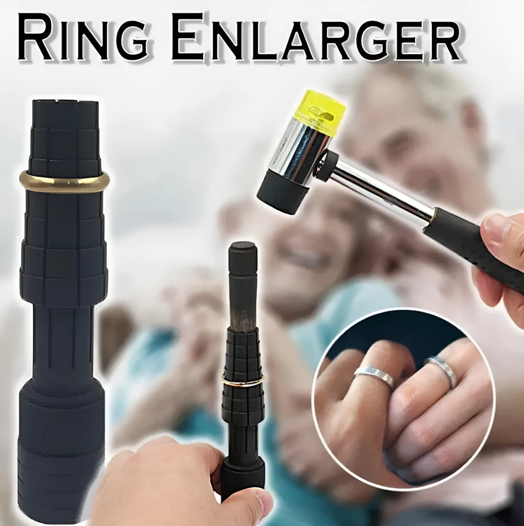 Plastic ring stretcher and expander tool set with rubber hammer for jewellery repair