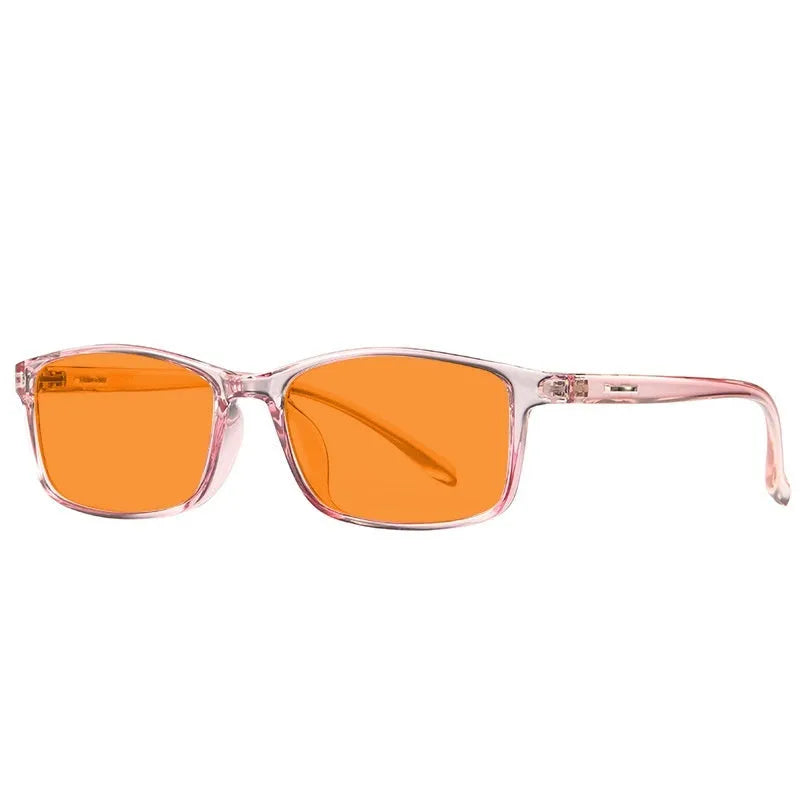 Orange lens anti-blue light glasses with full rim frame in colour options C1, C2, C3, C4