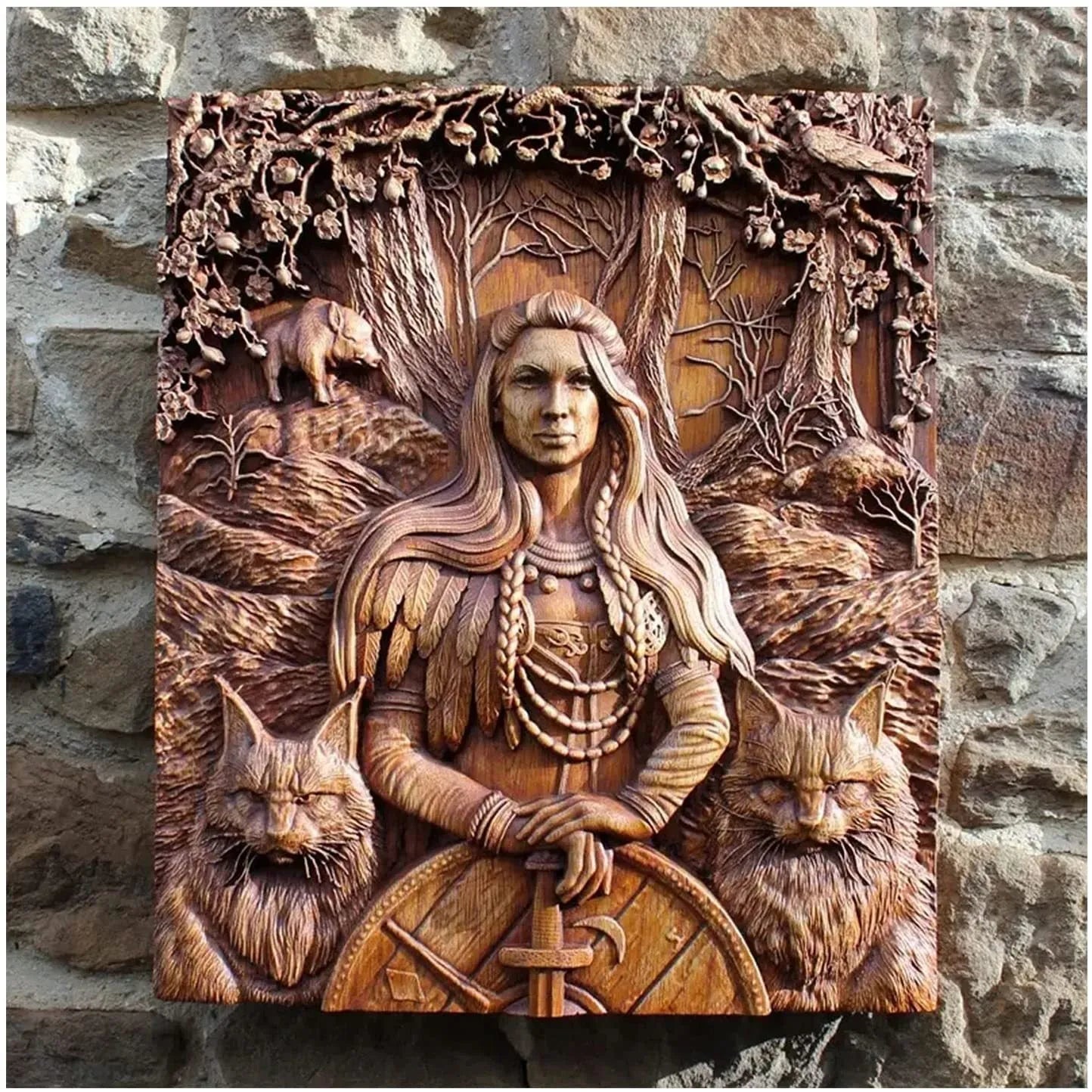 Icon Home acrylic wall hanging panel featuring Norse mythology character Odin 23x22cm